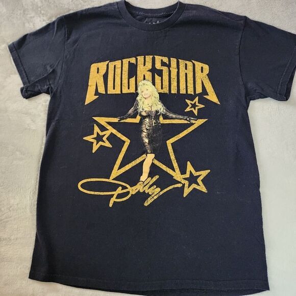 Dolly Parton Rockstar Black Tshirt With Graphics Size Medium - Picture 1 of 7
